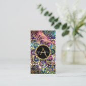 金ゴールド水彩星雲フローラ曼荼羅 名刺 (スタンド正面)