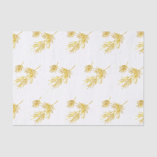 金ゴールド水彩松葉模様 薄葉紙 (正面)