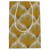 金ゴールド水彩花 ミディアムペーパーバッグ (正面)