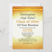 金ゴールド水彩高校クラス懇親会テンプレート 招待状 (正面)