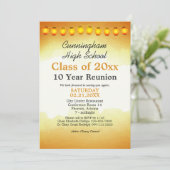 金ゴールド水彩高校クラス懇親会テンプレート 招待状 (スタンド正面)