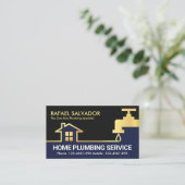 金ゴールド水栓水配管管路 名刺 (スタンド正面)