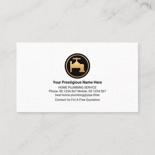 金ゴールド水栓水配管管路 名刺 (裏面)