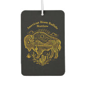 金ゴールド水牛の山の近くの太陽の下の放牧 カーエアーフレッシュナー (正面)