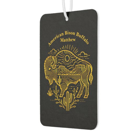 金ゴールド水牛の山の近くの太陽の下の放牧 カーエアーフレッシュナー (左)