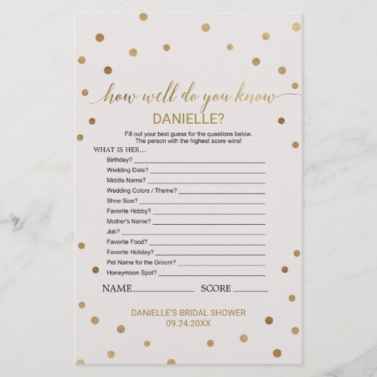 金ゴールド水玉模様どうやって花嫁ゲームを知っているか (正面)