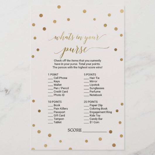 金ゴールド水玉模様どうやって花嫁ゲームを知っているか (裏面)