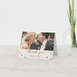 金ゴールド水玉模様の写真サンキューカード サンキューカード