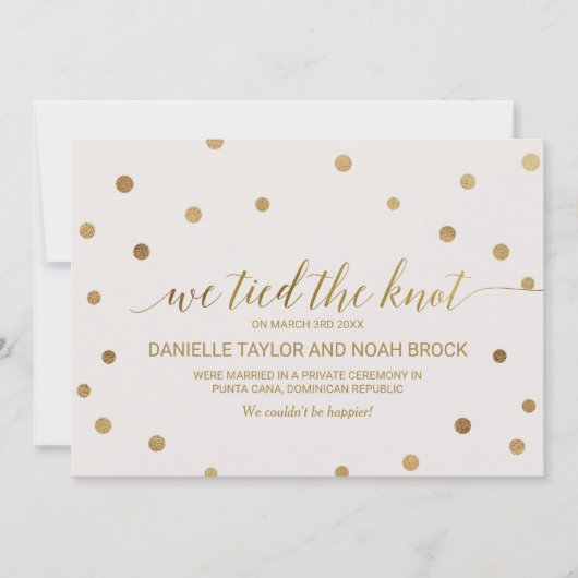 金ゴールド水玉模様の実行告知 案内状 (正面)