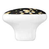 金ゴールド水玉模様の黒い背景。 セラミックノブ (側面)