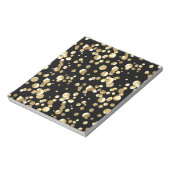 金ゴールド水玉模様の黒い背景。 ノートパッド (回転)