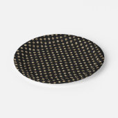 金ゴールド水玉模様オンブラック紙プレート ペーパープレート (アングル)