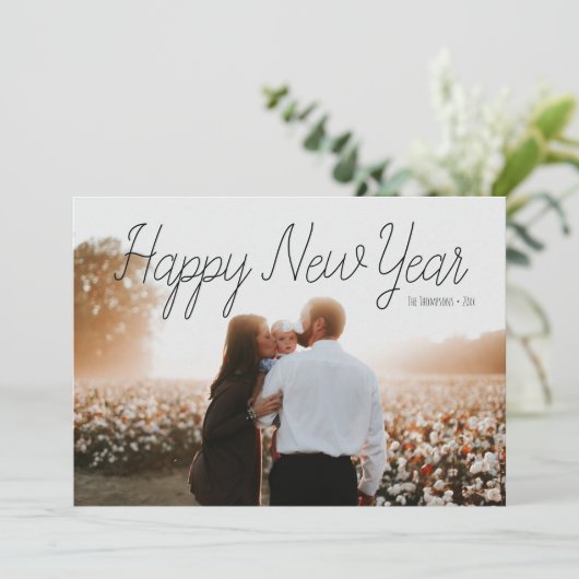 金ゴールド水玉模様ハッピーニューイヤーフォトカード シーズンカード (スタンド正面)