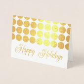 金ゴールド水玉模様ハッピーホリデーファンシースクリプト 箔カード (正面)