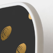 金ゴールド水玉模様パターンホワイトブラックカスタム文字 ピックルボールラケット (左詳細)