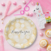 金ゴールド水玉模様パターン新年の紙プレート ペーパープレート (パーティー)