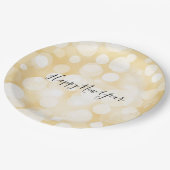 金ゴールド水玉模様パターン新年の紙プレート ペーパープレート (アングル)