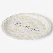 金ゴールド水玉模様パターン新年の紙プレート ペーパープレート (アングル)