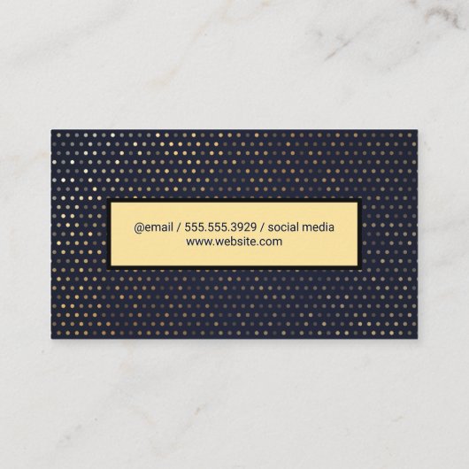 金ゴールド水玉模様パターン 名刺 (裏面)