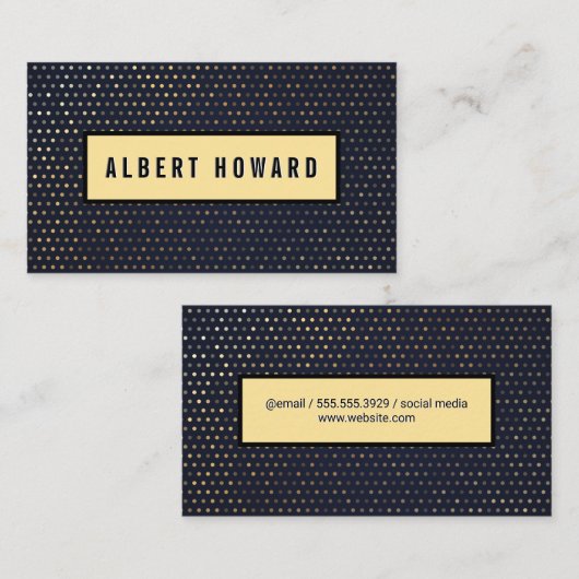 金ゴールド水玉模様パターン 名刺 (正面/裏面)