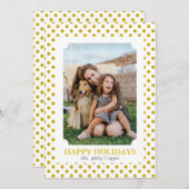 金ゴールド水玉模様フォトフレームクリスマス シーズンカード (正面/裏面)