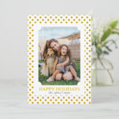 金ゴールド水玉模様フォトフレームクリスマス シーズンカード (スタンド正面)