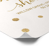 金ゴールド水玉模様ブライダルシャワーへようこそ ポスター (角)