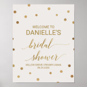 金ゴールド水玉模様ブライダルシャワーへようこそ ポスター (正面)
