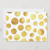 金ゴールド水玉模様プリンスまたはプリンセスジェンダーリビール 招待状 (裏面)