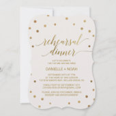 金ゴールド水玉模様リハーサルディナー 招待状 (正面)