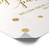 金ゴールド水玉模様婚約パーティへようこそ ポスター (角)