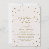 金ゴールド水玉模様婚約パーティ 招待状 (正面)