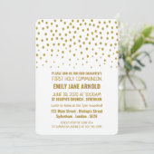 金ゴールド水玉模様第一聖餐式 招待状 (スタンド正面)