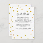 金ゴールド水玉模様結婚のゲスト情報詳細 エンクロージャーカード (正面/裏面)
