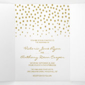 金ゴールド水玉模様結婚ズスイート 三つ折り招待状 (内部中)