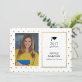 金ゴールド水玉模様院撮影カード 招待状 (スタンド正面)