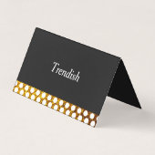 金ゴールド水玉模様黒の背景 名刺 (正面)