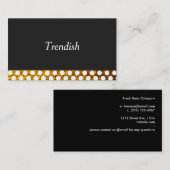 金ゴールド水玉模様黒の背景 名刺 (正面/裏面)