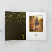 金ゴールド水玉模様、ファーストコミュニオンサンキュー カード (内部)