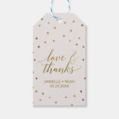 金ゴールド水玉模様「愛感謝してい&メッセージカード ギフトタグ (正面)