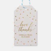 金ゴールド水玉模様「愛感謝してい&メッセージカード ギフトタグ (裏面)
