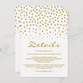金ゴールド水玉模様 – 白と金ゴールド-結婚の詳細 エンクロージャーカード (正面/裏面)