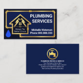 金ゴールド水管漏出フレーム 名刺 (正面/裏面)