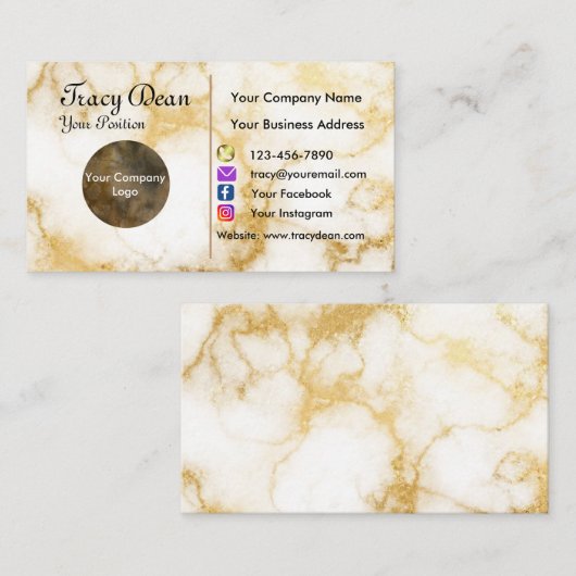 金ゴールド水色カスタムプロフェッショナルモダン 名刺 (正面/裏面)