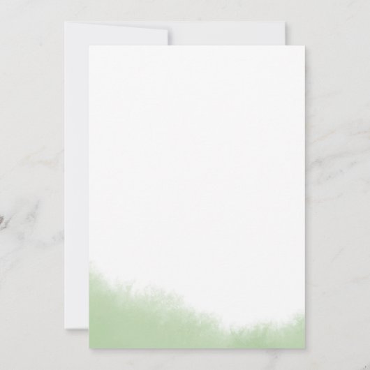 金ゴールド水色セージグリーンバタフライキンセアニェラ 招待状 (裏面)