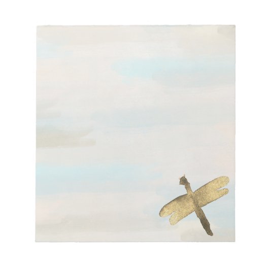 金ゴールド水色トンボ ノートパッド (正面)