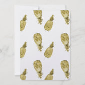 金ゴールド水色パイナップル結婚ズ 招待状 (裏面)