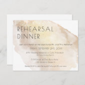 金ゴールド水色リハーサルディナーエンクロージャカード 招待状 (正面/裏面)