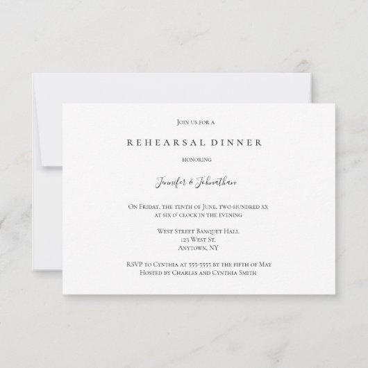 金ゴールド水色リハーサル夕食招待状 招待状 (裏面)