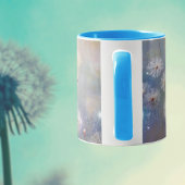 金ゴールド水色ルックダンデリオンズイニシャルモノグラム マグカップ